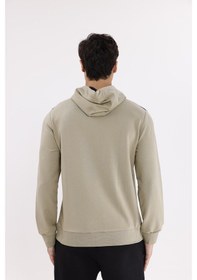 Resim Rowinger Omuz Panel Detaylı Fermuarlı Kapüşonlu Erkek Sweatshirt Green 