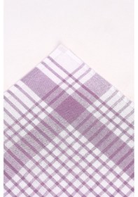 Resim Pamuklu Lila Renkli Pöti Kareli 4'lü Kurulama Bezi, Beslenme Örtüsü, Servis Peçetesi 