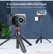 Resim Xindoker Ulanzi Mt-16 Taşınabilir 4 Bölmeli Tripod - 44cm Uzunluk, 2kg Taşıma Kapasiteli, Soğuk Ayakkabılı Ve 360 Derece Dönebilir Başlık 
