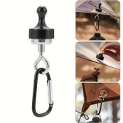 Resim Adet 5 Manyetik Kamp Kancası, Süper Güçlü Demir, Siyah, Güvenli Asma Özellikli, Çadır, Tente, Ekipman Bağlantısı, Kamp, Yürüyüş, Açık Hava İçin 