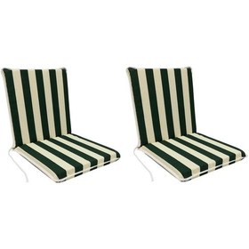 Resim Sandalye Minderi Arkalıklı Lastikli Süngerli-2 Adet(Yeşil-Beyaz) (521013491) 