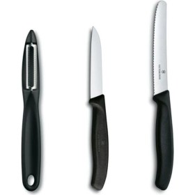 Resim Victorinox Soyacak ve Bıçak Seti Siyah 3 Parça 
