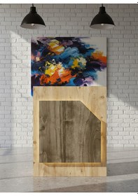 Resim Resital Ledli Karşılama Bankosu G-90 Cm Ofis Kasa Resepsiyon Masası Banko-002-6-2 