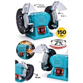 Resim Profesyonel Taş Motoru Çark Motoru Bıçak Balta Bileme Zımpara Makinesi 150 Mm 