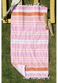 Resim %100 Pamuk Outlet 70x150 Plaj Havlusu Turuncu 