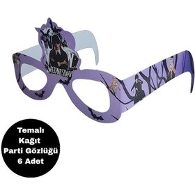 Resim Wednesday Temalı Kağıt Gözlük 6 Adet Parti Gözlüğü Tüm Yaşlar 