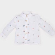 Resim DeFacto Erkek Bebek Hayvan Desenli Flamlı Poplin Uzun Kollu Gömlek E2009A525SPER105 Ekru 