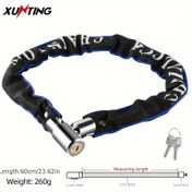 Resim Xunting Ultra-Güvenli Bisiklet Zincir Kilidi - Hafif, Hırsızlığa Karşı Koruma Tungsten Çelik, Yol ve Dağ Bisikletleri için, Cilalı Siyah Bitiş 