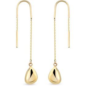 Resim Teardrop Sallantılı 14 Ayar Kadın Altın Küpe 