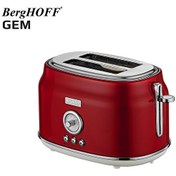 Resim Berghoff Gem Retro 2 Dilim Ekmek Kızartma Makinesi Kırmızı 