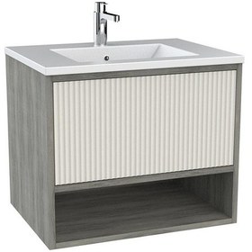 Resim Kobos Elegant 60 Cm Lavabo Dolabı Grey Oak + Vanilya Kb710124 Diğer 