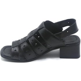 Resim Venüs 24381407 Kadın Deri Sandalet Siyah - Bej 