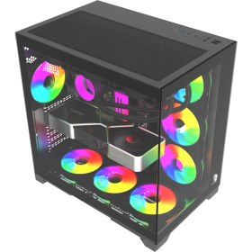Resim Gameline Robust Premium 7x Rgb Fanlı USB 3.0 Type-C Gaming Bilgisayar Kasası Siyah 