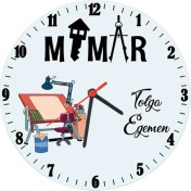 Resim Biresimden Mimar Hediyesi Isimli Ofis Cam Duvar Saati 