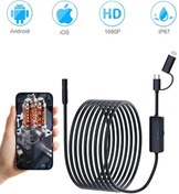 Resim whitetech 10 Metre Endoskop Yılan Video Kamera Ios ve android Uyumlu Led'li 8 mm Sert Kablo 2mp Gece Görüşlü 