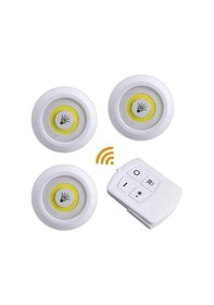 Resim Led Lamba 3'lü Uzaktan Kumandalı Yapışkanlı Renkli 