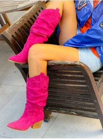 Resim irmona Terry Fuşya Dana Süet Körüklü Dallas Çizme 