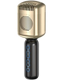 Resim KM600 Kablosuz Retro TWS El Tipi Condenser Mikrofon Altın 