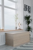 Resim ECM Sandık Dekoratif Ahşap Lüks Sandık Çeyiz Sandığı Salon Antre Mobilyası Organizer Saklama Kutusu 