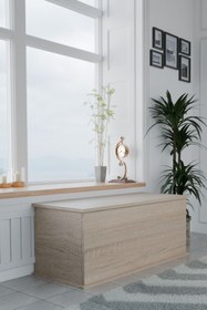 Resim ECM Sandık Dekoratif Ahşap Lüks Sandık Çeyiz Sandığı Salon Antre Mobilyası Organizer Saklama Kutusu 