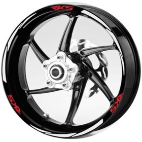 Resim Genel Markalar yeni özel motosiklet Jant Şeridi Rks Kırmızı Yazı Beyaz Şerit Sağ-Sol/Ön-Arka 