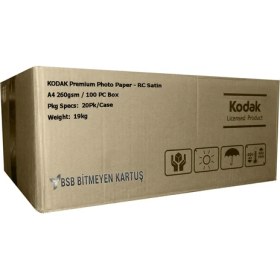 Resim Kodak Ultra Premium Satin,Mat A4 260gr 1 Koli 20 Paket 