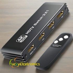 Resim 1 adet 4K HDTV Anahtarlama Bölücü Uzaktan Kumandalı, 3 Portlu Alüminyum Alaşımlı USB Güçlü, VRR ALLM Otomatik Anahtarlama, HDR 10 Dolby Vision/AVMOS Desteği, PS5/4, Xbox, PC, Apple TV için - Pil Gerektirmez, Çift Monitörler için HDTV Bölücü 