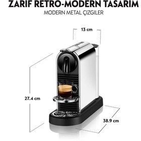 Resim Nespresso D140 Citiz Platinum,Paslanmaz Çelik Kapsüllü Kahve Makinesei 