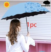 Resim Chuangyinshop Sky Blue 8 Bölmeli Katlanır Seyyar Polyester Şemsiye 