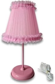 Resim TEKAY AYDINLATMA Pembe Fırfırlı Yatak Odası Kız Çocuk Odası Abajur Pembe Ayaklı pembe 
