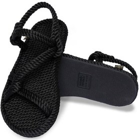 Resim Nomadic Republic Mykonos Kauçuk Tabanlı Kadın Ip Sandalet Siyah 