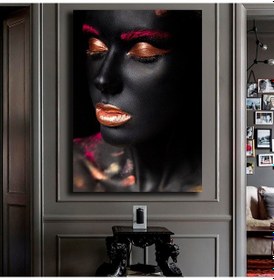 Resim Kanvas Tablo Bronz Dudaklı Afrikalı Kadın 