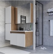 Resim TETA HOME Tokyo 80 Cm Mdf Banyo Dolabı Seti Boy Dolabı 