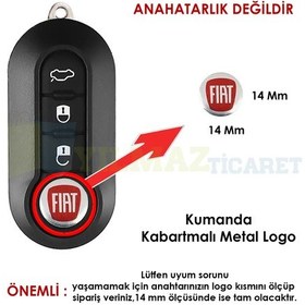 Resim Fiat Kumanda Metal Alaşım Anahtarlık Logo Kabartmalı 3m Yüksek Kalite 14 MM Anahtarlık Değildir 