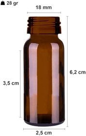 Resim Afracam 10 ml Çelik Roll On Şişesi 10 cc Sızdırmaz Siyah Kapaklı Cam Şişe 25 Adet (Amber, 10) 