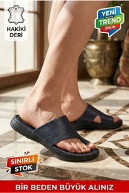 Resim Registan Shoes HAKİKİ KALİTELİ DERİ- TOMMY VERCCETTI TERLİK - SANDALET - PARMAK ARASI- MASAJ TABAN 