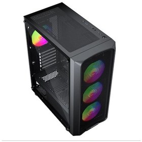 Resim Gamebooster Round A650b 600w Apfc Usb 3.0 Mesh 4 Rainbow Fanlı Mid-t Atx Gaming Siyah Kasa 