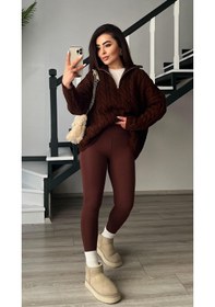 Resim Kahve Orjinal Marka Şardonsuz Tayt Kahve 