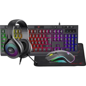 Resim Havit Gamenote KB887CM-TUR 4'lü Gaming Set – Klavye, Mouse, Kulaklık, Mousepad – Rainbow Aydınlatma, Türkçe Q, 3.5mm Jack, Pc Uyumlu 
