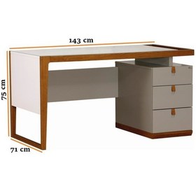 Resim Meltem Kids Natura Genç Odası Çalışma Masası Granit - Meşe 