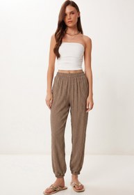 Resim Lovelyİstanbul Cepli Rahat Krinkıl Şalvar Pantolon LFW0024 VİZON 