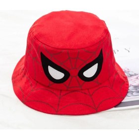 Resim Shopiolog Çocuk Şapka Erkek Örümcek Adam Balıkçı Kova Şapka Spiderman 