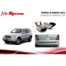 Resim Mercedes w163 ml egzoz ucu krom tekli 