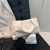 Resim Kadınlar için Şık Beyaz Saten Omuz Çantası - Fermuarlı Kapanışlı Şık Çapraz Çanta, Partiler ve Akşam Etkinlikleri için Mükemmel, Akşam Etkinliği Aksesuarı | Saten Bitiş | Fermuarlı Kapanışlı Çanta 