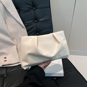 Resim Kadınlar için Şık Beyaz Saten Omuz Çantası - Fermuarlı Kapanışlı Şık Çapraz Çanta, Partiler ve Akşam Etkinlikleri için Mükemmel, Akşam Etkinliği Aksesuarı | Saten Bitiş | Fermuarlı Kapanışlı Çanta 