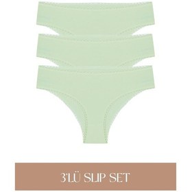 Resim Cotvie Mint Pamuklu Slip 3'lü Set Külot Mint 