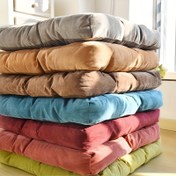 Resim 1PC Kare Kadife Zemin Yastıkları Tatami Yastık Büyük Peluş Kalın Zemin Yastığı Pencere Balkon Yoga Yastığı Meditasyon Yastığı Oturma Odası Balkon Ofis Ev Dekoru 