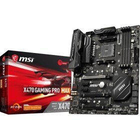 Resim MSI X470 Gaming Pro Max AM4 DDR4 4133OC) DVI HDMI 2xM.2 USB3.1 ATX Anakart 