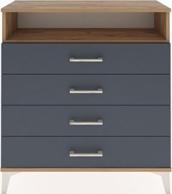 Resim Arges Şifonyer Tek Raflı 4 Çekmeceli 88x30x96 Çam-antrasit Atlas Çam 