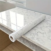 Resim 1 adet Kendinden Yapışkanlı Mermer Duvar Kağıdı - Su Geçirmez, Isı ve Yağ Dayanıklı Duvar ve Masa Sticker - Mobilya, Banyo, Mutfak Yenileme ve Ev Dekorasyonu için Rastgele Eşleşen Şekil ve Çizgiler Desen 